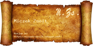 Miczek Zsolt névjegykártya